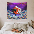 Houselerax Japanese Koi Fish Tapestry, Yin Yang Big Wave Cherry Blossom Tapestries Wall Hanging for Bedroom Living Room Office Decor 60"x50" by CozyNest Decor