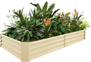 Land Guard 8×4×1ft Galvanized Metal Raised Garden Bed, Metal Planter Kit Box Outdoor for Deep-Rooted Vegetables, Flowers, Green and Herbs (Cream Yellow)… by CozyNest Decor