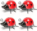 Metal Garden Decor for Outside Cute Ladybugs Yard Art Lawn Ornaments Wall Sculptures & Statues Outdoor Fence Decorations for Patio - Set of 4 by GreenHaven Gardens