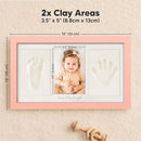Baby Hand and Footprint Kit - Clay Handprint Keepsake Frame, Newborn Nursery Picture Frame, Personalized New Mom Gifts for Baby Shower & Registry (Sweet Pink) by TinyTreasures Baby Boutique