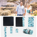 PY SUPER MODE Extra Large Waterproof Picnic Blankets 83x79 Inches - 5 Layer Outdoor Picnic Mat for Beach Camping Park Lawn, Windproof Anchor System with Stakes, Foldable Blue&Green by TinyTreasures Baby Boutique