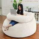 HABUTWAY Bean Bag Chair with U-Shaped Pillow for Adult and Kids Big BeanBag Chair with Filling Ultra Soft Faux Fur Couch Chair with Washable Cover for Living Room Bedroom Office, Beige & Beige by CozyNest Decor