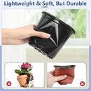 45 Pack 7/6/5/4/3 Inch Nursery Pots for Plants, Plastic Plant Pots with Drainage Holes, Variety Pack Flexible Garden Pot for Outdoor Indoor, Seed Starting Pots (Black) by GreenHaven Gardens