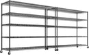 REIBII Storage Shelves 3200 LBS Capacity Wire Shelving with Wheels Heavy Duty Metal Shelf for Warehouses, Garage,Kitchens, School,Commercial Shelf, 73" H X 60" W X 18" D, 2 Pack by CozyNest Decor