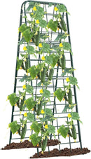 Heavy Duty 50"x17" Adjustable A-Frame Trellis for Climbing Plants – Rust-Proof Metal Garden Trellis with Dense Grid Design, Perfect for Raised Beds, Tomatoes, Cucumbers & Outdoor Vines (Green, 1 Pcs) by GreenHaven Gardens