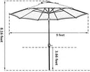 Sunnyglade 9' Patio Umbrella Outdoor Table Umbrella with 8 Sturdy Ribs (Blue) by GreenHaven Gardens