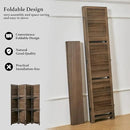 Room Divider with Shelves, 5.6 Ft Tall Folding Wood Screen with Double Hinges for Home Office Bedroom Hotel Decoration (4 Panels, Brown) by CozyNest Decor