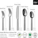 Alata Potter 40-Piece Forged Silverware Set Stainless Steel Flatware Set Cutlery Set, Service for 8, Mirror Finish, Dishwasher Safe by CozyNest Decor