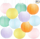 Paper Lanterns Pastel Round Hanging Chinese Lanterns for Birthday Baby Shower Rainbow Easter Party Decorations Pack of 12 by CozyNest Decor