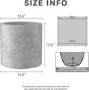Kante 12.6" Dia Round Concrete Planter, Modern Style Large Cylindrical Plant Pot with Drainage Hole and Rubber Plug for Indoor Outdoor Patio, Natural Concrete by GreenHaven Gardens