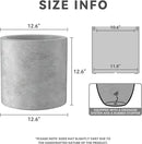 Kante 12.6" Dia Round Concrete Planter, Modern Style Large Cylindrical Plant Pot with Drainage Hole and Rubber Plug for Indoor Outdoor Patio, Natural Concrete by GreenHaven Gardens
