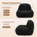 Homguava Bean Bag Chairs for Adults,Giant Beanbag Couch Adult Bean Bag Chair with Filler Included,Modern Lazy Sofa Comfy Chair for Living Room(Black) by CozyNest Decor
