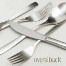 over&back 20pc Curved Flatware Cutlery Set - Comes with 4 Dinner Forks, 4 Salad Forks, 4 Dinner Knives, 4 Dinner Spoons, and 4 Teaspoons - 18/8 Stainless Steel - Dishwasher-Safe - Brushed Stainless by CozyNest Decor