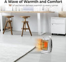 Comfort Zone Oscillating Indoor Space Heater, Portable, Ceramic, Electric, Energy-Efficient, Adjustable Thermostat, Tip-Over Switch, Overheat Protection, Ideal for Home, Bedroom, Office, 1500W, CZ449E by CozyNest Decor