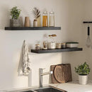 Floating Shelves for Wall, 36" W x 8" D x 1.5" H, Wooden Wall Mounted Display Shelves with Invisible Brackets for Living Room, Bedroom, Bathroom, Kitchen Decor and Storage, Set of 2, Black by CozyNest Decor