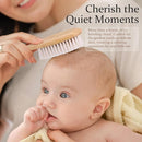 Bamboo Baby Brush and Comb Set (3-Piece) | Ultra-Soft Goat Bristle Newborn Hair Brush for Gently Soothing Cradle Cap | Natural Massage Brush & Toddler Comb | Perfect Baby Registry & Shower Gift by TinyTreasures Baby Boutique