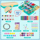 Friendship Bracelet Making Kit with Storage Box,DIY String Bracelet Arts and Craft for Girls Aged 8-12,Kids' Travel Activity Toy Set,Easter Birthday Gifts for Ages 6 7 8 9 10 11 12 Year Old Blue by TinyTreasures Baby Boutique