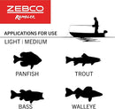 Zebco Rambler Fishing Reel and Rod Combo, Durable Fiberglass Rod with Built-in Carabiner, Patented No-Tangle Reel, Pre-Spooled with 8-Pound Zebco Fishing Line by TinyTreasures Baby Boutique