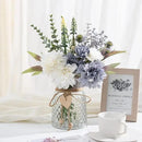 Fake Flowers Artificial Blue Flowers with Vase, Table Centerpieces for Dining Room, Silk Flower Arrangements for Home, Living Room Bathroom Plant Decor, Centerpiece Table Decorations by GreenHaven Gardens