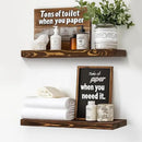 Floating Wall Shelves - 16"x6.8"x1.2" Sturdy Rustic Brown Solid Wood Shelves for Storage and Décor, Easy Installation for Living Room, Bedroom, and Kitchen - 2 Pack by CozyNest Decor