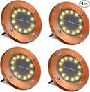Outdoor In-Ground Lights Solar Disc Lights Outdoor Solar Garden Lights In Ground Solar Landscape Light 8 Pack 12 led for Pathway Yard Patio Walkway (Bronze, 4 Pack) by GreenHaven Gardens