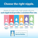 Dr. Brown’s Natural Flow Level 2 Narrow Baby Bottle Silicone Nipple, Medium Flow, 3m+, 100% Silicone Bottle Nipple, 6 Count by TinyTreasures Baby Boutique