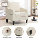 Accent Chair for Living Room, Mid Century Modern Reading Chair for Bedroom, Upholstered Armchair with Side Pockets, Comfy Single Sofa Side Chair for Office, Apartment, Small Room, Beige by CozyNest Decor