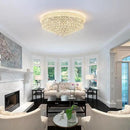 18-Light 32 inch Large Crystal Chandelier Flush Mount Ceiling Light Fixture for Living Room Dining Room Bedroom Foyer Entryway Chrome Finish by CozyNest Decor