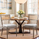 Rattan Dining Chairs Set Of 2 , Mid Century Modern Upholstered Cane Back Chairs with Removable Linen Cushion , Retro Farmhouse Natural Wooden Kitchen & Dining Room Chairs for Restaurant Living Room by CozyNest Decor