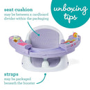 Infantino Music & Lights 3-in-1 Discovery Seat & Booster, Toddler Booster Seat for Dining Table or Kitchen Chair, Baby Activity Center & Snack Tray, Lavender by TinyTreasures Baby Boutique