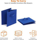 Amazon Basics Cube Organizer Storage Bins Handles, Collapsible Fabric, Pack of 6, 10.5"x10.5"x11", Navy by CozyNest Decor