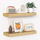 Fun Memories Floating Shelves - 16 Inch Wall Shelf for Decor & Storage - Wall Mounted Display Shelving with Invisible Heavy Duty Metal Bracket 2Pack, Oak by CozyNest Decor