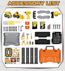 Lehoo Castle Kids Tool Bench with Electric Drill and Construction Vehicles, 2-in-1 Workbench and Toolbox for Toddlers, STEM Learning Toys for Age 3-5, Birthday Gift for Boys & Girls by TinyTreasures Baby Boutique