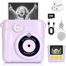 Instant Print Camera for Kids - 2.4 Inch Kids Camera Instant Print with Paper & 32G Card- Digital Children Toys as Christams Birthday Gifts for Girls Boys Age 3-12 - Purple by TinyTreasures Baby Boutique