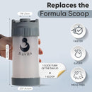 Formula Dispenser - Completely Replaces Hand Scooping - Fill The Desired Portion with just a Few clicks - Formula Container to go - 10ounces Baby Milk Powder Storage by TinyTreasures Baby Boutique