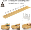 Floating Picture Ledge Shelves for Wall Set of 2, 55 Inches Picture Shelf with Ledge, Nursery Book Shelf for Toys Storage Kids Bookshelf Wall Mounted Living Room Bedroom Decor Frames, Oak by TinyTreasures Baby Boutique