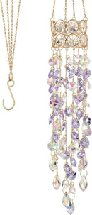 Hanging Window Garden Crystal Sun Catcher, Gold-Plated Sun Catcher for Indoor and Outdoor Decoration, Light Catcher, Party Crystals (Purple) by GreenHaven Gardens