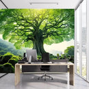 FENDROM Nature Green Big Tree Wall Tapestry Landscape Forest Mountains Sunshine Through Tree of life 3D Print Wall Art for Bedroom Living Room Dorm Decor by CozyNest Decor