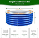 17" Tall, 42" Round Blue Raised Garden Bed Kit, Galvanized Metal Raised Garden Beds Outdoor for Vegetables Flowers,3.5 * 3.5 * 1.4Ft,Cobalt Blue by GreenHaven Gardens