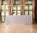 SquarePie Sequin Tablecloth 90 x 156 Inch Silver Sparkly Table Linen for Wedding Party by CozyNest Decor