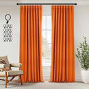 ANRODUO Back Tab Blackout Curtains for Bedroom Living Room, Rod Pocket Pinch Pleated Thermal Insulated Room Darkening Curtains 96 Inches Long 2 Panels, Orange, 42 x 96 Inch by TinyTreasures Baby Boutique