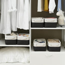 TheWarmHome Storage Bins for Shelves - 6 Pack 11.8x7.8x5.2 inch Collapsible Storage Cubes, Basket for Gifts Empty Closet Organizing Dog Toy Box (White & Black) by TinyTreasures Baby Boutique