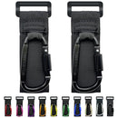 Baby Stroller Hook, Carry 30 lbs per Stroller Carabiner Clip, Adjustable Baby Stroller & Car Seat Hook for Hanging Diaper Bag, Wheelchair, Golf cart, Shopping and Pet Cart(2 Pcs Black) by TinyTreasures Baby Boutique