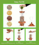 Squirrel Proof Bird Feeder for Outdoor, Gravity Sense Squirrel Proof Wild Bird Feeders for Finch Cardinal Chickadee, 4.8LB Large Capacity Hanging Birdfeeder by GreenHaven Gardens