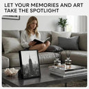 Homeforia 8x12 Picture Frame Black, High End Metal 8 x 12 Poster Frames with Mat 6 by 8 for Photo, 12x8 Frame Matted to 6x8 inch Print, 8by12 Wall or Tabletop Frame, Tempered Glass, Wall Kit, Set of 1 by CozyNest Decor