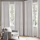 ANRODUO Back Tab Blackout Curtains for Bedroom Living Room, Rod Pocket Pinch Pleated Thermal Insulated Room Darkening Curtains 63 Inches Long 2 Panels, Greyish White, 42 x 63 Inch by TinyTreasures Baby Boutique