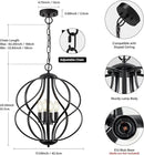 Modern Black Chandelier for Dining Room, 4 Lights Geometric Chandeliers, Sphere Chandelier Industrial Large Pendant Light Fixtures Hanging for Kitchen, Entryway, Foyer, Stairs by CozyNest Decor