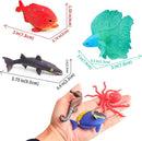 10 Pcs Fish Animal Figure Bath Toys, Sea Animal Color Changing Toys, Sea Creatures for Kids 3 Years and up, for Themed Parties, Cake Topper, Kids Easter Basket by TinyTreasures Baby Boutique