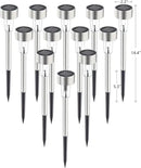 GIGALUMI Solar Pathway Lights 12 Pack, Stainless Steel IP44 Waterproof Auto On/Off Outdoor LED Pathway Landscape Solar Lights for Garden, Yard, Patio, Path and Walkway. (Cold White) by GreenHaven Gardens