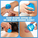 3Pcs Cupping Therapy Set-Professional Silicone Cupping, Suitable for Facial Body Massage/Deep Myofascial Release/Pain Relief/Muscle Relaxation & More (Blue,3pcs) by CozyNest Decor